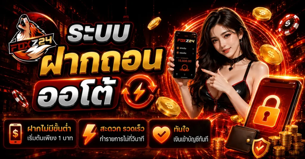 ระบบฝากถอนออโต้ foxz24 ฝากไม่มีขั้นต่ำ